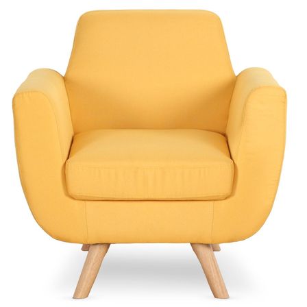Fauteuil scandinave tissu jaune Annis