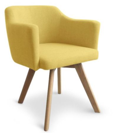 Fauteuil scandinave tissu jaune Kanty