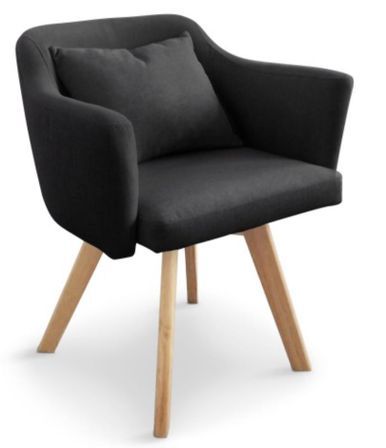 Fauteuil Scandinave tissu noir Kanty