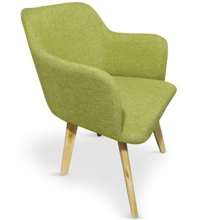 Fauteuil scandinave tissu vert pistache Kandi