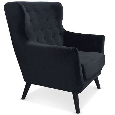 Fauteuil scandinave Velours Noir