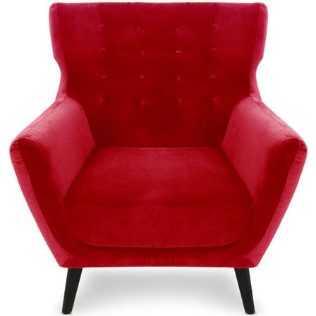 Fauteuil scandinave Velours Rouge