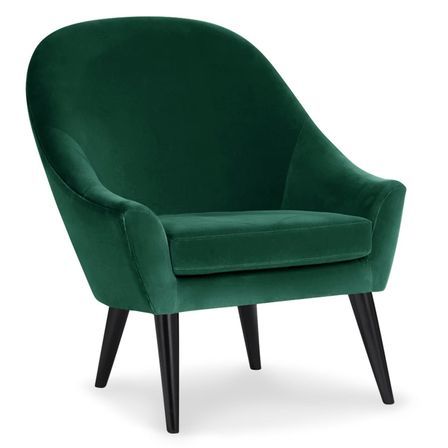 Fauteuil scandinave velours vert Kandu