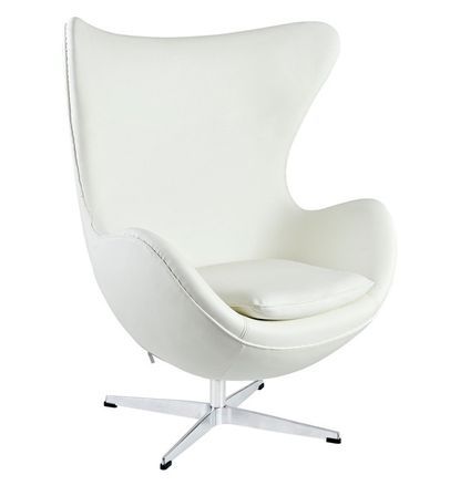Fauteuil simili cuir blanc Ego