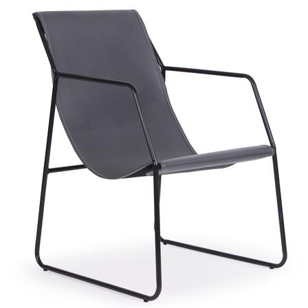 Fauteuil simili cuir et métal gris Ulrich