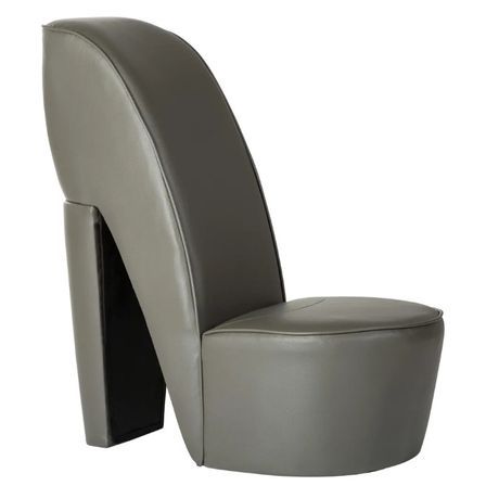 Fauteuil simili cuir gris Fashionly