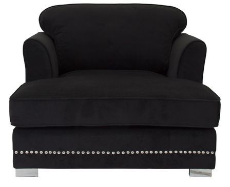 Fauteuil tissu noir et pin massif Sajid