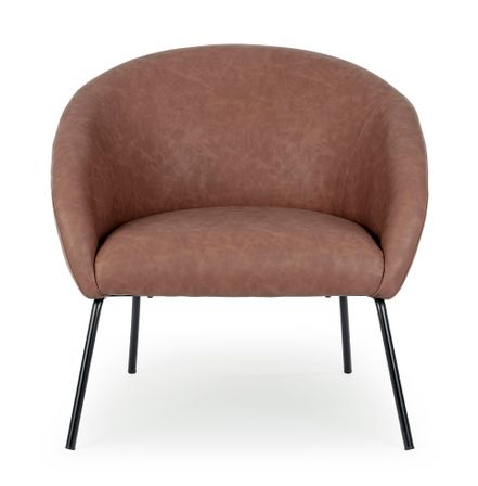 Fauteuil velours et pieds en acier noir Mirador 80 cm