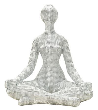 Femme yoga argent 20,5 x 15,5 x 23 cm