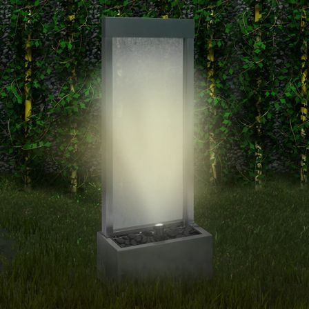 Fontaine de jardin Argenté 39x22x108,5 cm Acier inoxydable