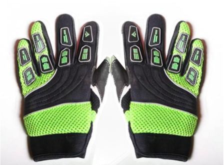Gants de cross enfant nylon noir et vert