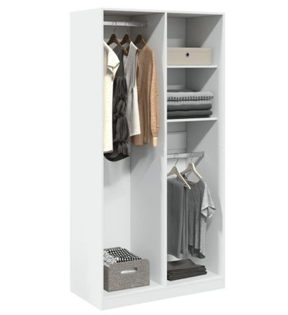 Armoire dressing 2 penderies 2 étagères 100 cm - Collection Drazer
