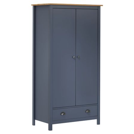 Garde-robe à 2 portes Hill Range Gris 89x50x170 cm Pin solide