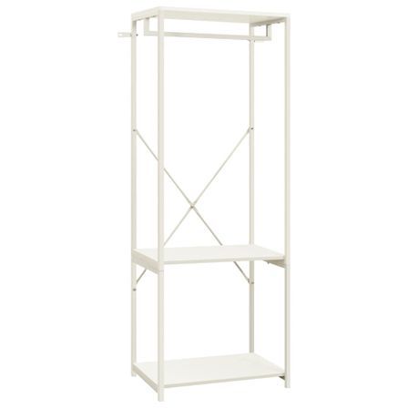 Garde-robe Blanc 60x40x167 cm Métal et aggloméré