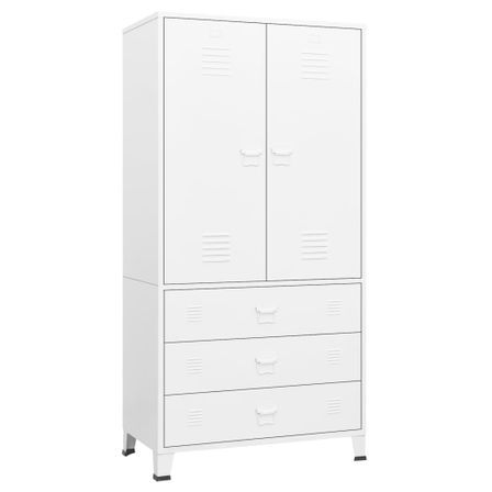 Garde-robe Blanc 90x50x180 cm Métal