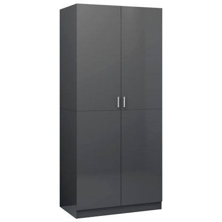 Garde-robe Gris brillant 90x52x200 cm