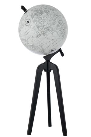 GLOBE SUR PIED BOIS GRIS/NOIR EXTRA LARGE