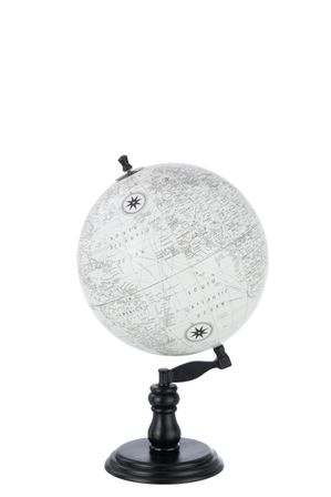 GLOBE SUR PIED BOIS GRIS/NOIR LARGE