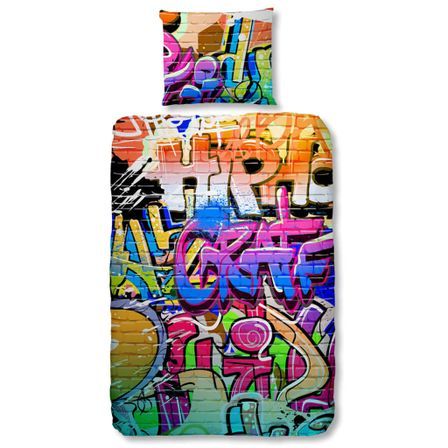 Good Morning Housse de couette 5481-P GRAFFITI 135x200 cm Multicolore