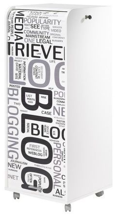 Grand caisson à rideau 3 tiroirs blanc imprimé blog Orga