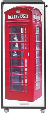 Grand caisson à rideau 3 tiroirs noir imprimé Londres Orga