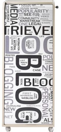 Grand caisson à rideau 3 tiroirs taupe imprimé blog Orga