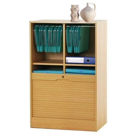Grand classeur à rideau OFFICE 108 cm – Armoire large avec double rangement pour dossiers suspendus