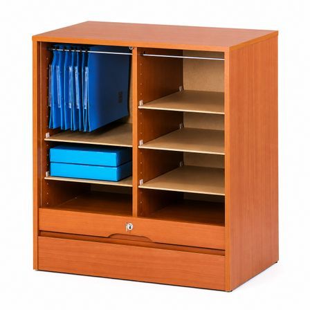 Grand classeur à rideau OFFICE 76 cm – Armoire de bureau large compacte avec dossiers suspendus