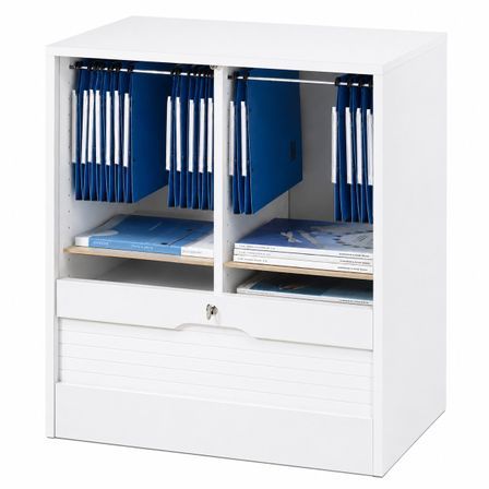 Grand classeur à rideau OFFICE 76 cm – Armoire de bureau large compacte avec dossiers suspendus