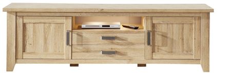 Grand meuble TV chêne rustique mélaminé Mobal 189 cm