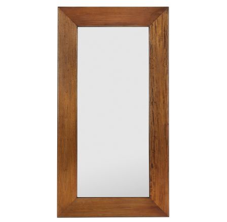 Grand miroir mural en bois d'acajou massif marron FALKANE - L 80 x H 150 cm