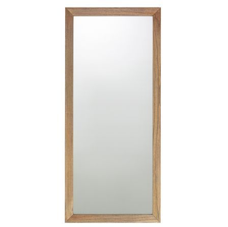 Grand miroir mural en bois massif clair MAZARI - L 80 x H 180 cm