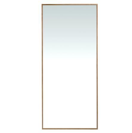 Grand miroir mural rectangulaire – Cadre bois plaqué noyer naturel – L 88 x H 200 cm