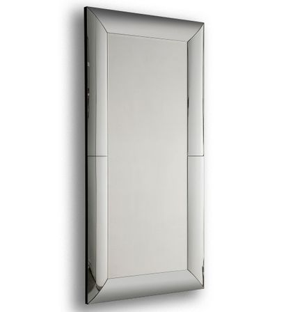 Grand miroir mural rectangulaire en bois noir KABY – L 101 x H 201 cm