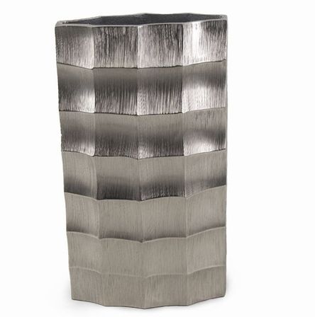 Grand vase SAUTHERNE en aluminium brossé – Finition argent ou doré