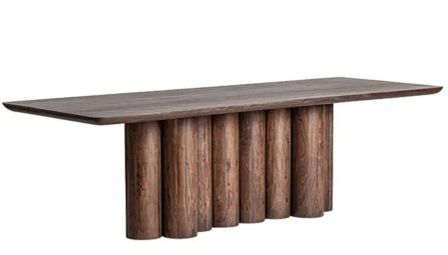 Grande table à manger en bois d’acacia massif marron BRUNA 260 cm – Élégance naturelle