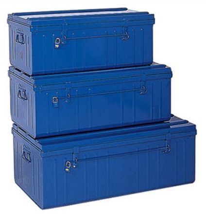 Grandes malles acier bleu Dax - Lot de 3