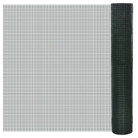 Grillage Acier galvanisé et revêtement en PVC 10 x 1 m Vert