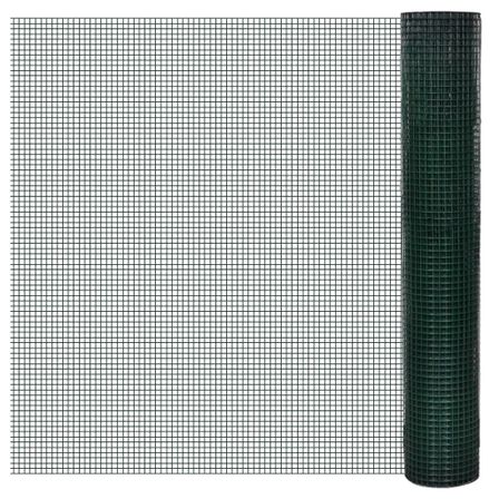 Grillage Acier galvanisé et revêtement en PVC 10 x 1 m Vert