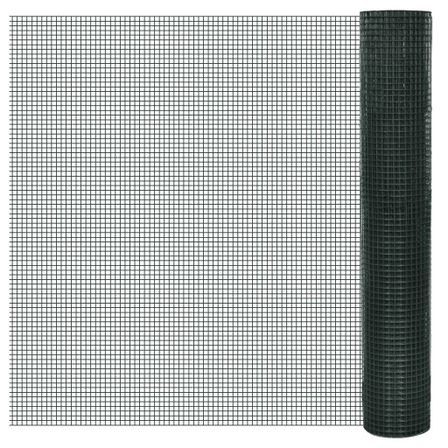Grillage Acier galvanisé et revêtement en PVC 25 x 1 m Vert