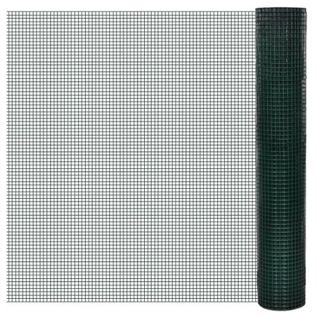 Grillage Acier galvanisé et revêtement en PVC 25 x 1 m Vert