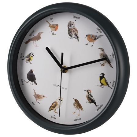 H&S Collection Horloge murale avec sons d'oiseaux 25 cm
