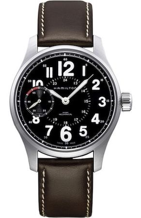 Hamilton Khaki Mechanical 44mm - Brushed - Black - Brown H69619533