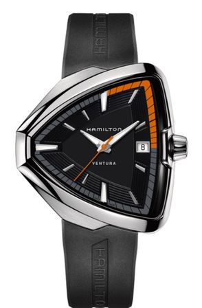 Hamilton Ventura Elvis-quarzo Ss Black Dial - Caucciu' Strap H24551331
