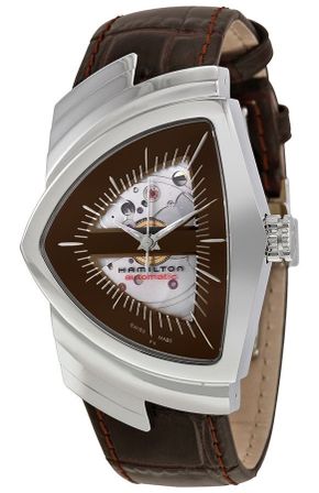Hamilton Ventura Ss Brown Dial Skeleton - Automatic- Leather Strap H24515591