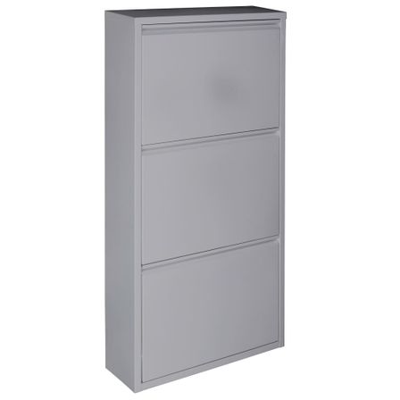 HI Étagère à chaussures avec 3 niveaux Argenté Métal