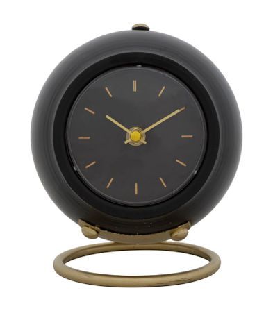 Horloge de table boule noire 16 x 13 x 19 cm