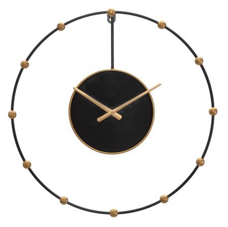 Horloge murale Perle noire et dorée Famy