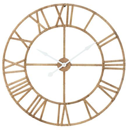 Horloge murale Roman en rotin et métal - Finition naturelle élégante