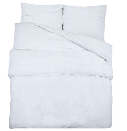 Housse de couette microfibre et 2 taies d'oreiller blanc uni MyHome